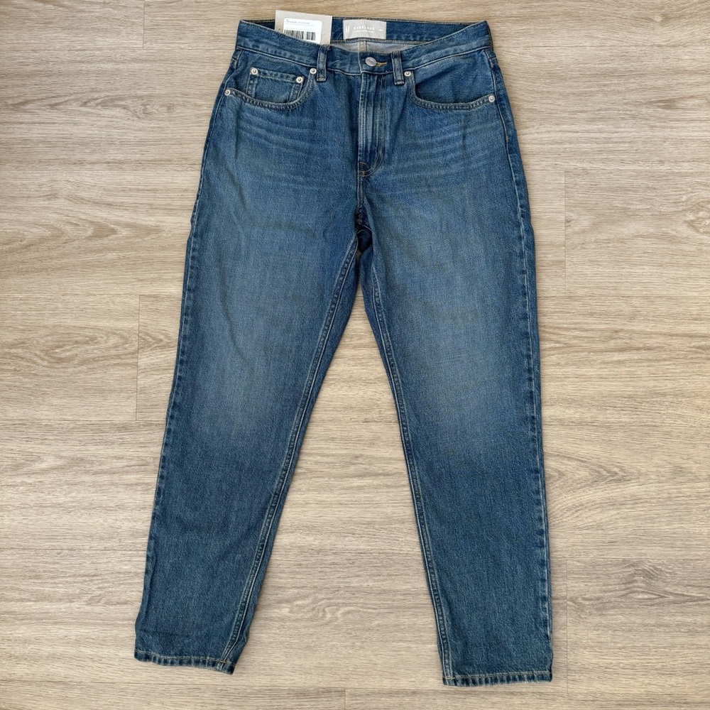 NWT everlane super soft relaxed blue straight leg denim jeans pants bottoms